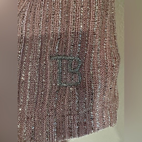 TED BAKER Robinee Ribbed Vest Top Metallic in Light Pink Size 4 - Picture 7 of 11